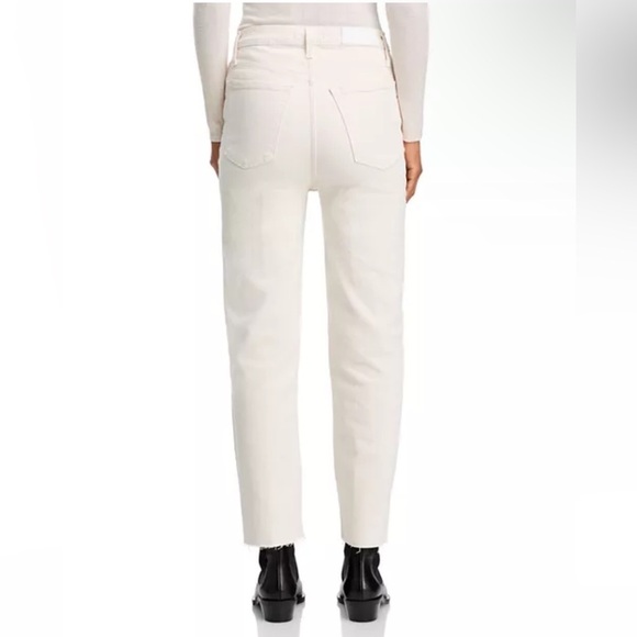 70s Stove Pipe High Rise Straight Ankle Jeans in Vintage White - Picture 3 of 7